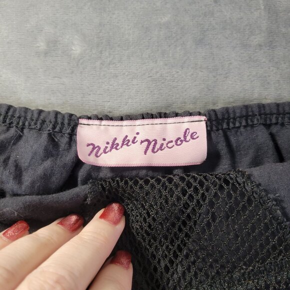 Nikki‎ Nicole Womens Black Strapless One-Piece Romper Mesh Pockets Sleeveless - Picture 2 of 8